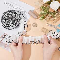 Плиссированная кружевная отделка из полиэстера&nbsp;SRIB-FG0001-08