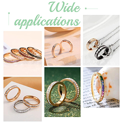 12 шт. хрустальное кольцо с рифленым узором&nbsp;RJEW-UN0002-46G