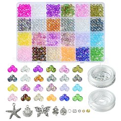 Круглые стеклянные бусины и подвески из сплава своими руками&nbsp;DIY-FS0006-39