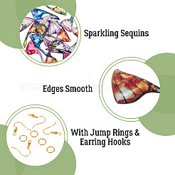 Комплекты украшений для сережек-подвесок в виде крыльев бабочки из латуни и эпоксидной смолы своими руками&nbsp;DIY-TA0010-65B