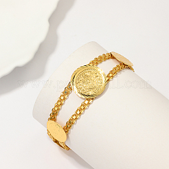 Винтажные латунные браслеты-цепочки с круглыми звеньями в европейском стиле для женщин.&nbsp;ZS6290