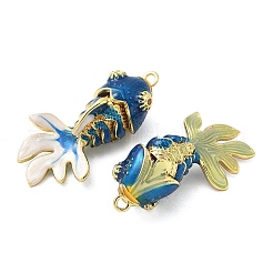 Латунные микропроволочные кубические циркониевые подвески из эмали&nbsp;KK-G539-01G-04