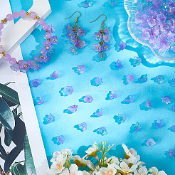 150 шт. 3-цветные прозрачные двухцветные стеклянные бусины&nbsp;GLAA-LT0001-04B