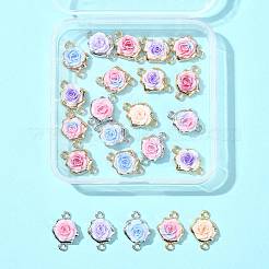24 шт. 9-цветные подвески-соединители в виде цветка розы из сплава и смолы&nbsp;FIND-FS0004-71