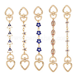 5 шт. 5 стиля цепи из сплава от сглаза цепи-удлинители для сумок&nbsp;AJEW-TAC00036