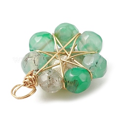 Подвески с гранеными цветками из смешанных натуральных и синтетических драгоценных камней&nbsp;PALLOY-JF02157