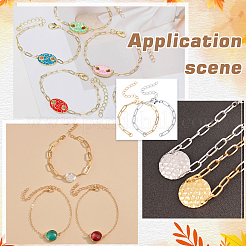 20 шт. 2 цвета 304 нержавеющая сталь скрепки цепочки для изготовления браслета&nbsp;AJEW-ME0001-06