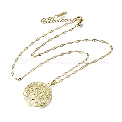 Подвески из латуни с микропаве из прозрачного кубического циркония в виде дерева жизни&nbsp;LS-NJEW-H066-01A-G