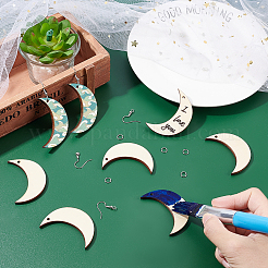 Наборы для самостоятельного изготовления сережек-капель в форме луны&nbsp;DIY-SC0018-65