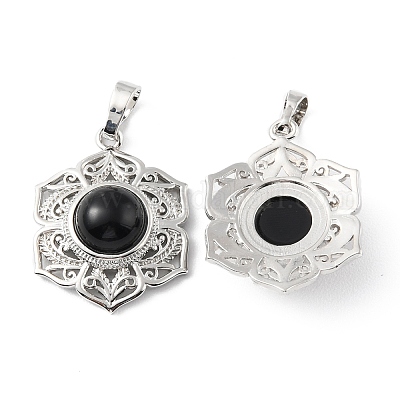 Природные подвески обсидиана G-P498-02P-02-1