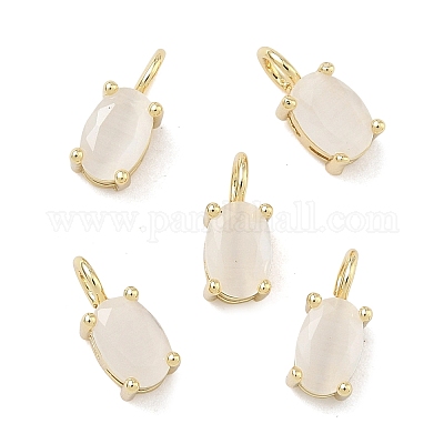 Латунные подвески в виде кошачьего глаза&nbsp;KK-C251-09B-G01-1