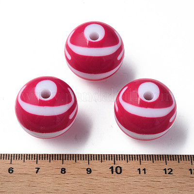 Непрозрачные полосатые акриловые бусины&nbsp;MACR-S373-27C-03-1