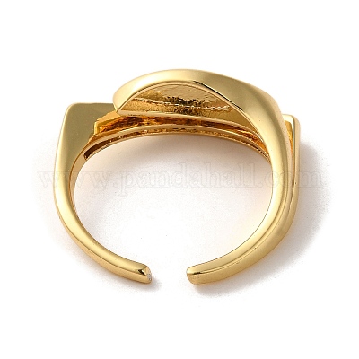 Регулируемые кольца из латунного микропаве из циркония&nbsp;LS-RJEW-K259-01A-G-1