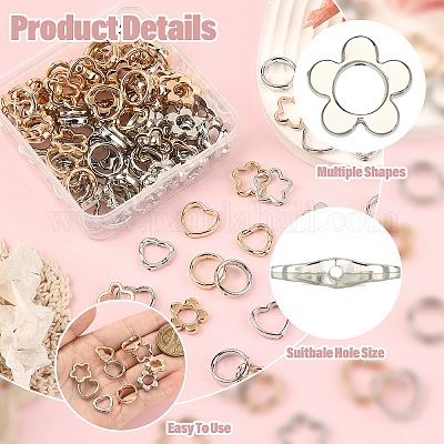 100шт ccb пластиковая рамка для бусин&nbsp;CCB-YW0001-64G-1