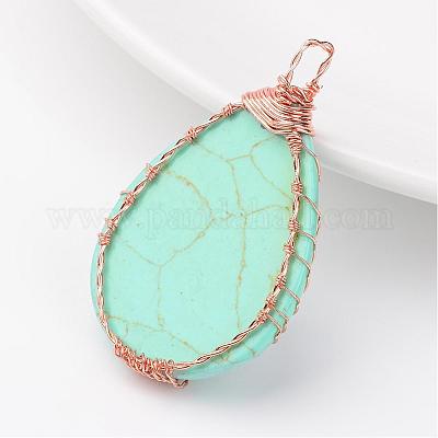 Синтетические бирюзовые подвески G-K122-01RG-1