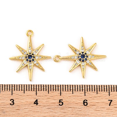 Латунные микропаве прозрачные подвески с фианитом KK-U017-10F-G-1