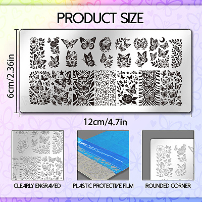 Шаблоны для нейл-арта из нержавеющей стали и пластика&nbsp;MRMJ-UN0001-014-1