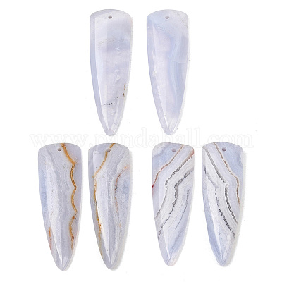 Натуральный голубой агат шнурка подвески&nbsp;G-K381-23A-1