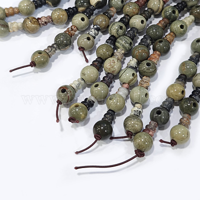 Натуральный серебряный лист яшма 3-дырочные нитей гуру шарик G-K149-29-1