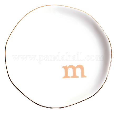 Круглая керамическая тарелка для украшений&nbsp;AJEW-WH20067-023B-1