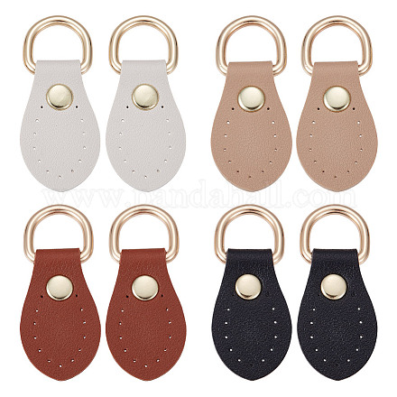 8 пара двухцветных застежек-кнопок из искусственной кожи&nbsp;HJEW-DR0001-10-1