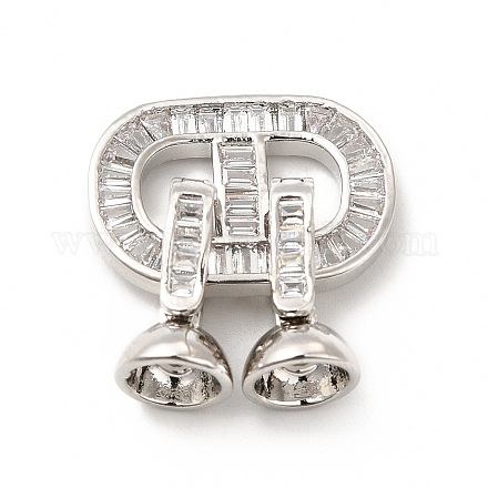 Стойка покрытие латунь проложить прозрачный кубический цирконий застегнуть застежки KK-G458-04P-1