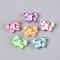 Transparent Glass Beads, Enamel Style, Butterfly, Mixed Color, 10x14.2x6~6.5mm, Hole: 1mm