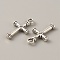 Tibetan Style Alloy Pendants, Cross Charm, Religion, Antique Silver, 20x11x3mm, Hole: 2mm