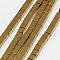 Electroplate Non-magnetic Synthetic Hematite Beads Strands, Cube, Grade AAAA, Golden Plated, 2x2x2mm, Hole: 0.8mm, about 163pcs/strand, 16 inch