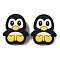 Penguin Food Grade Eco-Friendly Silicone Beads, Black, 28x24x9mm, Hole: 2mm