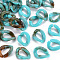 Acrylic Linking Rings, Quick Link Connectors, For Jewelry Curb Chains Making, Imitation Gemstone Style, Twist, Dark Turquoise, 13x10x3mm, Inner Diameter: 4x7.5mm