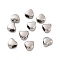 Non-Tarnish 316 Surgical Stainless Steel European Beads, Large Hole Beads, Heart, Stainless Steel Color, 10x11x7.6mm, Hole: 5mm