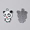 Alloy Enamel Pendants, Panda, White, 29x21x1.5mm, Hole: 2mm