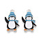 Rack Plating Alloy Enamel Penguin Pendants, Cadmium Free & Nickel Free & Lead Free, Platinum, White, 24.5x15.5x1mm, Hole: 1.5mm