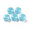 Plastic Pearlized Beads, Barrel, Light Sky Blue, 9x6mm, Hole: 3.5mm, about 1900pcs/500g.