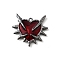 Alloy Enamel Gothic Style Pendants, Gunmetal, Dark Red, Heart, 27x29.5x3.5mm, Hole: 1.5mm