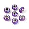 Opaque Resin European Beads, Large Hole Beads, Imitation Porcelain, with Platinum Tone Brass Double Cores, AB Color, Rondelle, Dark Orchid, 14x9mm, Hole: 5mm