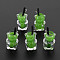 Imitation Bubble Tea/Boba Milk Tea Opaque Resin Pendants, Boba Polymer Clay inside, with Acrylic Cup and Iron Finding, Bear, Lime Green, 24~32x14x13mm, Hole: 1.8mm