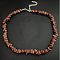 Synthetic Goldstone Chip Beaded Necklaces for Women, 16.93 inch(43cm)
