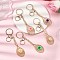 Tennis Racket & Flower Iron Alloy Keychains, with Alloy & Handmade Polymer Clay, Light Gold, Mixed Color, 136mm