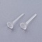 Plastic Stud Earring Findings, Clear, 5mm, Pin: 0.7mm, about 1000pcs/bag
