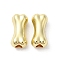 Alloy Beads, Bone, Golden, 15x7x6mm, Hole: 3mm