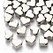 Plating ABS Plastic Beads, Heart, Platinum, 6x7x3.5mm, Hole: 1.6mm