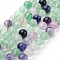 Natural Fluorite Beads Strands, Grade AB, Round, 8mm, about 45~47pcs/strand, 15 inch