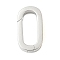 925 Sterling Silver Spring Gate Rings, Rectangle, Platinum, 14.5x7.5x2.5mm