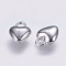 CCB Plastic Charms, Heart, Platinum, 12x9.5x5mm, Hole: 2.5mm