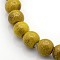 Handmade Fancy Antique Glazed Porcelain Ceramic Round Beads Strands, Goldenrod, 8mm, Hole: 2mm, about 40~42pcs/strand, 12 inch