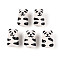 Handmade Porcelain Printed Beads, Panda, White, 19~20x12~13x12~13mm, Hole: 1.4~1.8mm