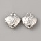 Acrylic Pendants, Heart Charm, Platinum, 16.5x15x6mm, Hole: 1.8mm