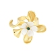 Кольца на палец из натуральной ракушки с цветком&nbsp;RJEW-H234-01G-2